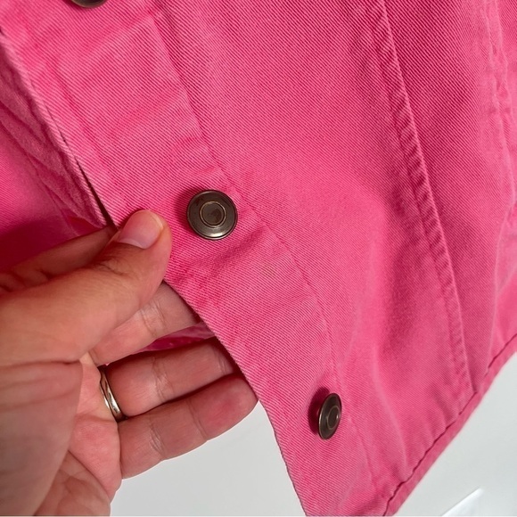 Vintage Talbots 1990s 100% Cotton-Denim Pink Vest Buttons Collared Size Large - Picture 6 of 10
